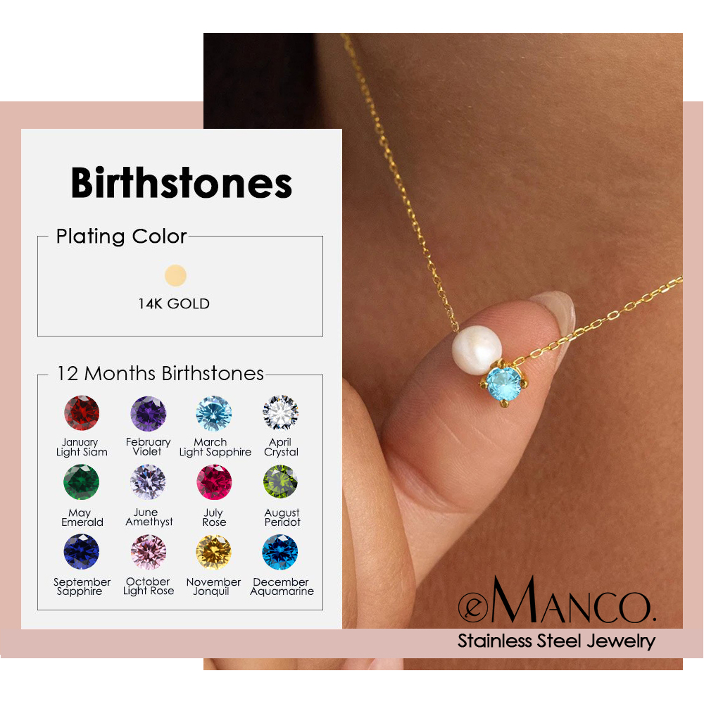 Birth Flower Necklace - إيمانكو قلادة أنيقة من الفولاذ المقاوم