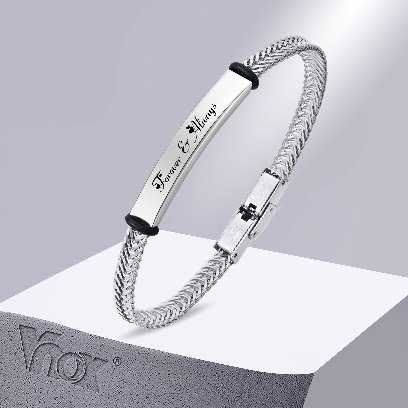 Coordinates Bracelet - أساور Vnox المخصصة للرجال والنساء، سوار