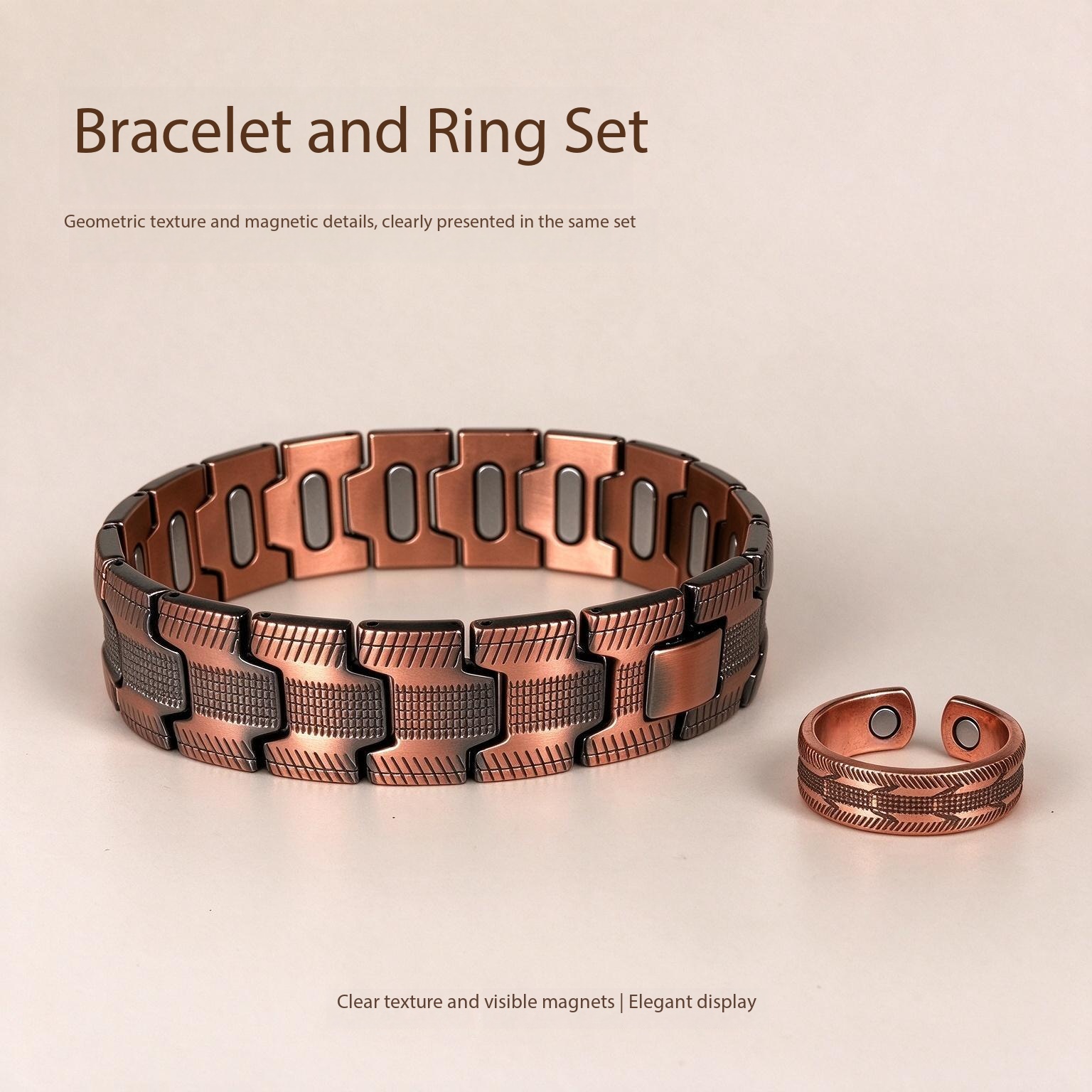 Coordinates Bracelet - طقم مجوهرات بنقشة منحوتة: خاتم مفتوح