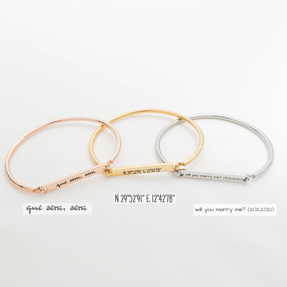 Haiyufly نقش اسم حدوة الحصان س - مراجعة Coordinates Bracelet وسعره